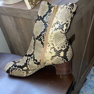 Anthropology snake skin booties